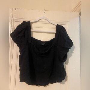 Torrid Black Ruffled Blouse